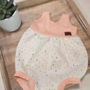 Romper - pisane pikice bela