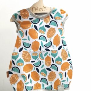 Oblekica balončica kratek rokav - limone oker