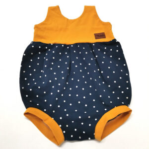 Romper - pikice temno modra