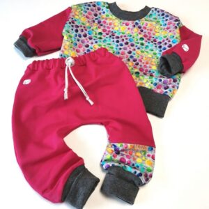 Komplet trenirka - mavrične pikice